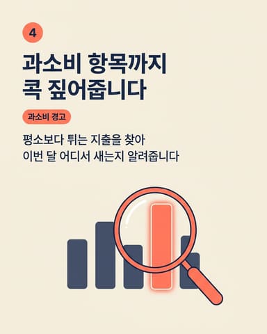 과소비 항목까지 콕 짚어줍니다